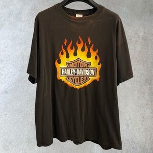 Vintage 90’s Harley Davidson Motorcycles Flames Logo Tee